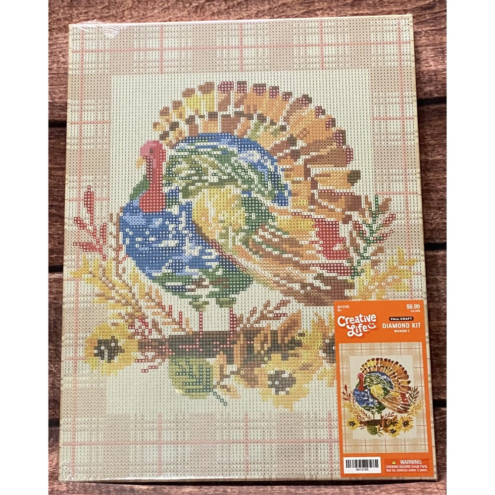 Autumn Turkey Plaid Diamond Painting Kit Hobby Lobby New